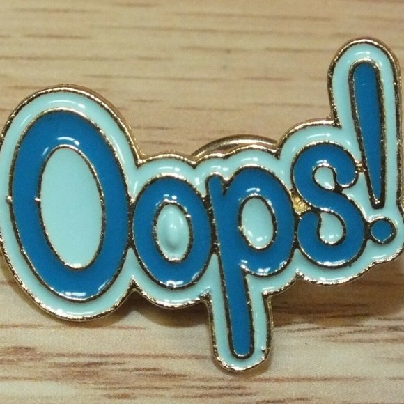 Oops! enamel lapel pin - Picture 1 of 2